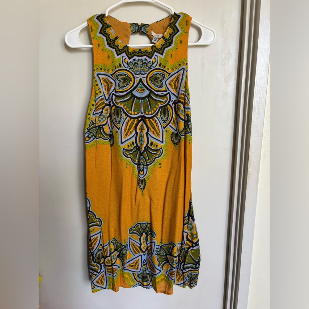 Yellow and blue retro/boho cute dress